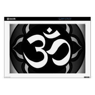 Om Black & White Peace Symbol Laptop Skin