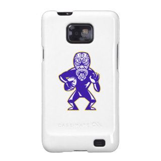 Maori Mask Rugby Player Running With Ball Fending Samsung Galaxy Cases