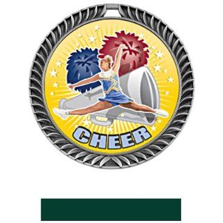 Hasty Awards Crest Custom Cheer Medal HD M 8650CH SILVER MEDAL/HUNTER NECK RIBBON 2.5 CREST/INSERT HD : Sporting Goods : Sports & Outdoors