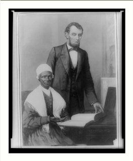 Historic Print (L) A. Lincoln showing Sojourner Truth the Bible presented by colored people of Baltimore, E  