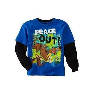 Scooby Doo & Shaggy Peace Out Boys Long Sleeve Shirt (Small): Clothing