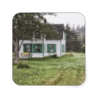 Cape Breton House by Shawna Mac Square Stickers