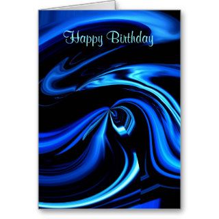 Happy Birthday Abstract Blue Whale Card