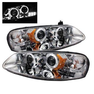 Chrysler Sebring 2001 2002 2003 4DR & Convertible (Does Not Fit 2Dr Coupe)/ Dodge Stratus 2001 2002 2003 2004 2005 2006 4DR Halo LED (Replaceable LEDs) Projector Headlights / Chrome: Automotive