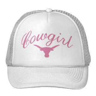 Cowgirl Pink and White Mesh Hats