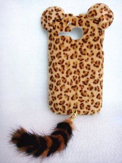 White 3D Charming Smile Cat Classic Cute Lovely Special Party Plush Leopard Tail Ear Cat Case Cover For Smart Mobile Phones (Alcatel One Touch Evolve T Mobile 5020T / Metro PCS 5020, Leopard Tail): Cell Phones & Accessories