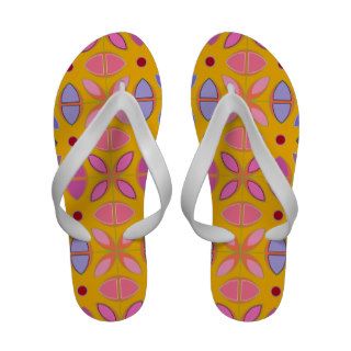 [GEO OR 1] Cute geometric patterns on orange Flip Flops