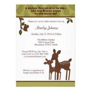 Willow Deer Baby Shower Invitation forest woodland