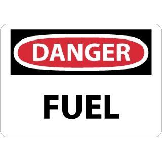 NMC D538AB OSHA Sign, Legend "DANGER   FUEL", 14" Length x 10" Height, Aluminum, Black/Red on White: Industrial Warning Signs: Industrial & Scientific