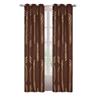 Lavish Home 84 in. Bronze Polyester Grommet Curtain Panel (Set of 2) 63 10001 P Spe