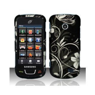 Black White Flower Hard Cover Case for Samsung T528 SGH T528G: Cell Phones & Accessories