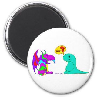 Funny Cartoon Dinos Cute Dinosaur Dragon Rawr? Fridge Magnets