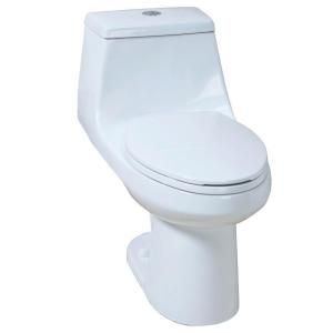 Glacier Bay 1 piece High Efficiency Dual Flush Elongated Toilet in White N2420