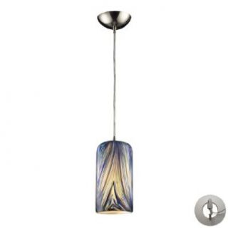 ELK 1 Light Pendant In Satin Nickel And Molten Ocean Glass Includes An Adapter Kit To Allow For Easy Conversion Of A Recessed Light To A Pendant 544 1MO LA   Ceiling Pendant Fixtures  