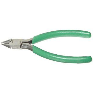 Xcelite MS545V Slim Line Tapered Head Cutter, Diagonal, Semi Flush Jaw, 4" Length, 13/32" Jaw length, Green Cushion Grip, Carded: Wire Cutters: Industrial & Scientific