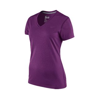 NIKE Womens Legend V Neck T Shirt   Size: Large, Grape/grey