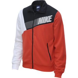 NIKE Mens Colorblocked Full Zip Track Jacket   Size: Large, Black/white