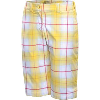 NIKE Womens Modern Rise Plaid Golf Shorts   Size: 6, Dandelion Yellow