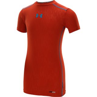 UNDER ARMOUR Boys HeatGear Sonic Fitted Short Sleeve Top   Size: Large,