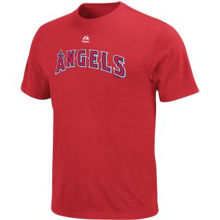 Majestic Mens Los Angeles Angels Official Wordmark Red Tee   Size: Medium,