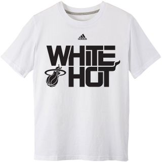 adidas Youth Miami Heat 2014 White Hot Short Sleeve T Shirt   Size: Small, White