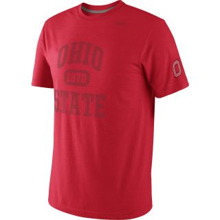 NIKE Mens Ohio State Buckeyes School Tribute Tri Blend Short Sleeve T Shirt  