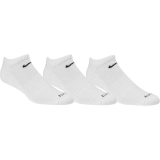 NIKE Dri FIT No Show Golf Socks   3 Pack   Size: Large, White/black