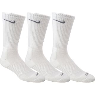 NIKE Mens Dri FIT Cushion Crew Socks   3 Pack   Size: Large, White/grey