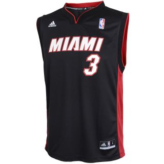 adidas Youth Miami Heat Dwayne Wade Replica Road Jersey   Size: Small, Black
