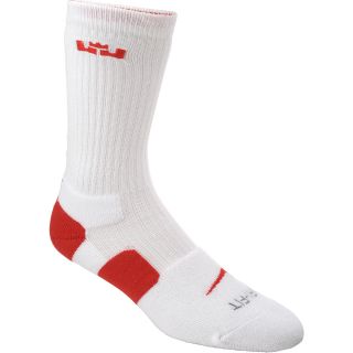 NIKE Mens LeBron Elite Basketball Crew Socks   Size: Large, White/red