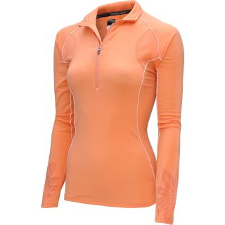 ICEBREAKER Womens Flash 1/2 Zip Long Sleeve Shirt   Size: Medium, Peach