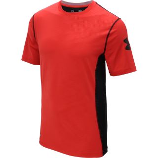 UNDER ARMOUR Mens HeatGear Sonic Short Sleeve T Shirt   Size Xl, Red/black