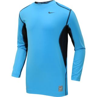 NIKE Boys Pro Combat Hypercool 2.0 Fitted Long Sleeve T Shirt   Size Small,