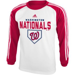 adidas Youth Washington Nationals Out Field Long Sleeve T Shirt   Size: Medium