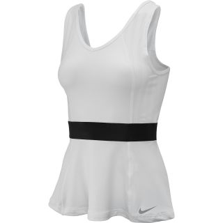 NIKE Womens Novelty Tennis Tank   Size: Large, White/black/silver