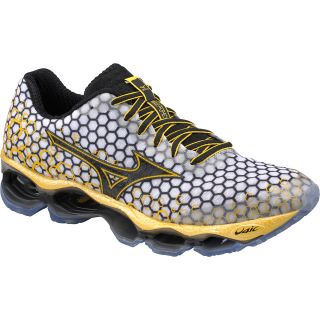 MIZUNO Mens Wave Prophecy 3 Running Shoes   Size: 10.5, White/black/yellow