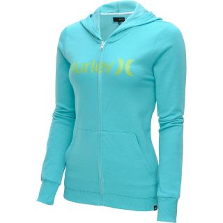 HURLEY Womens One & Only Slim Fit Full Zip Hoodie   Size Xl, Heather Aqua