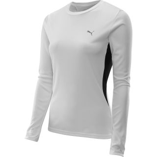 PUMA Womens PE Long Sleeve Running T Shirt   Size: Xl, White/black