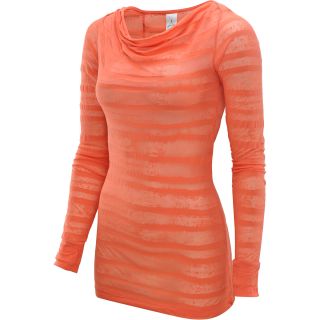 ASPIRE Womens Burnout Long Sleeve Tunic Top   Size: Medium, Coral