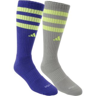 adidas Mens Team Crew Socks   2 Pack   Size: Large, Purple/volt