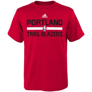 adidas Youth Portland Trail Blazers Practice Short Sleeve T Shirt   Size Small,