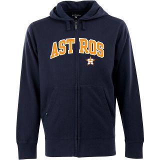 Antigua Mens Houston Astros Full Zip Hooded Applique Sweatshirt   Size: Large,
