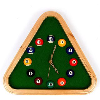 Trademark Global Pool Rack Quartz Clock with Solid Wood Frame (40 32400)