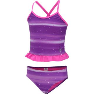 LAGUNA Toddler Girls Shiny 2 Piece Swimsuit   Size: 3t, Purple