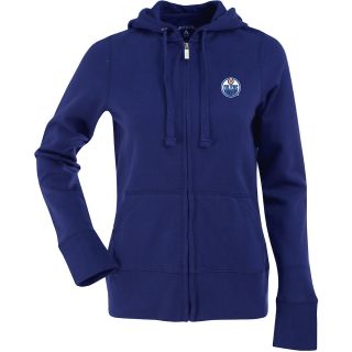 Antigua Womens Edmonton Oilers Signature Hooded Full Zip Sweatshirt   Size: