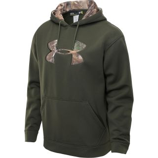 UNDER ARMOUR Mens Armour Fleece Tackle Twill Storm Hoodie   Size Medium, Green