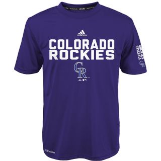 adidas Youth Colorado Rockies ClimaLite Batter Short Sleeve T Shirt   Size: