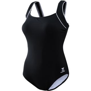 TYR Womens Square Neck Tank Swimsuit   Cabernet   Size: 24, Black