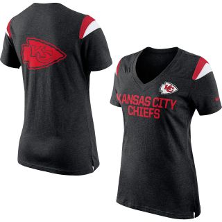 NIKE Womens Kansas City Chiefs Fan Top V Neck Short Sleeve T Shirt   Size:
