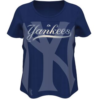 MAJESTIC ATHLETIC Womens New York Yankees Team Fanatic Short Sleeve T Shirt  